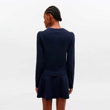 GANNI A1070055 Cashmere Wool Mix Argyle Cardigan - Sky Captain