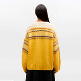GANNI A1070077 Brushed Alpaca Intarsia Sweater - Blazing Yellow