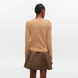 GANNI A1070055 Cashmere Wool Mix Argyle Cardigan - Incense