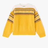GANNI A1070077 Brushed Alpaca Intarsia Sweater - Blazing Yellow