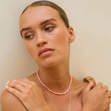 Pink Calypso perle halskæde fra Anni LU