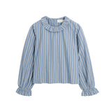 SKALL STUDIO Cornflower Bluse - Blue/Black/White Stripe
