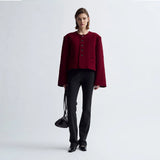 BIRROT Lay4 Cropped jakke - Burgundy