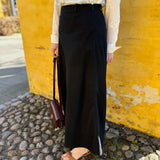 Sort, lang Skall nederdel