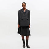 GANNI A1020022 Wool Suiting Blazer - Phantom