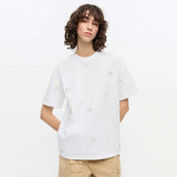 hvid t-shirt med butterfly logo i rhinsten fra Ganni