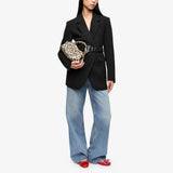 GANNI W0241 Black Bonded Crepe Blazer - sort