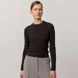 HERSKIND Daniella strikbluse - dark grey