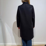 HARRIS WHARF LONDON Overcoat pressed wool frakke - sort