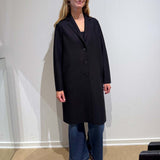 HARRIS WHARF LONDON Overcoat pressed wool frakke - sort