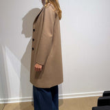 HARRIS WHARF LONDON Overcoat pressed wool frakke - tan