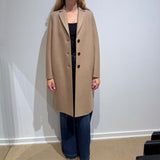 HARRIS WHARF LONDON Overcoat pressed wool frakke - tan