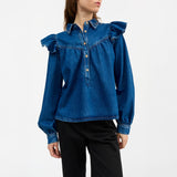 SKALL STUDIO Mille bluse - vintage washed blue