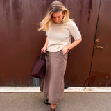 RUE DE TOKYO Pryma twill nederdel - Malt Brown