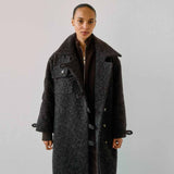 PROEM PARADES Betty Bouclé Wool Coat - Ash