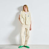 Råhvid teddy fleece vest fra American Vintage