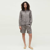 AIAYU Carol Shirt Linen skjorte - grå brun hør