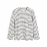 Basis bluse med grå og hvide striberfra Aiayu
