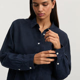 AIAYU Lynette Linen skjorte - Navy