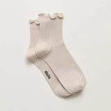 AIAYU Cotton Frill strømper - milk