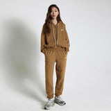 brun lynlås hoodie fra American Vintage