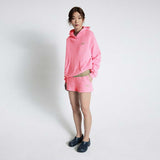 Pink hoodie med grøn logo fra American Vintage