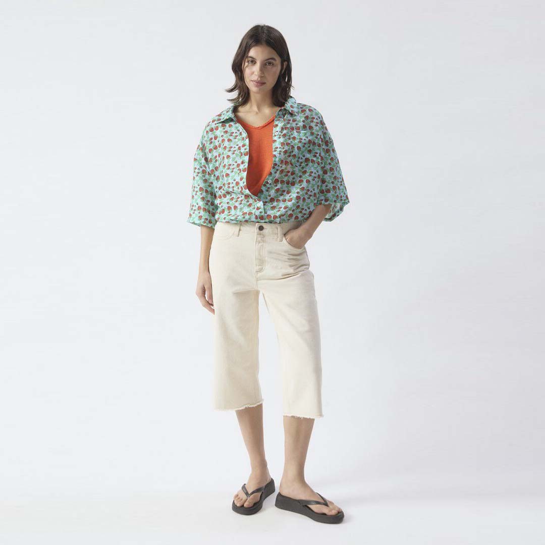 American Vintage Snop09a Denim Shorts - Off White
