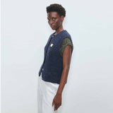 AMERICAN VINTAGE EAST19MM vest - Navy Mouline
