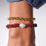 ANNI LU Rodeo armbånd - deep burgundy