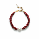 ANNI LU Rodeo armbånd - deep burgundy