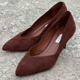 ANONYMOUS COPENHAGEN Trini 55 stiletter - Chocolate brun ruskind