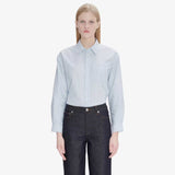 Blå stribet APC skjorte med logo