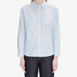 Blå stribet APC skjorte med logo