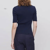 A.P.C Joelle polo bluse - navy blå