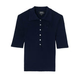 A.P.C Joelle polo bluse - navy blå