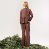 Brun og lyserøde stribede bukser fra Apof