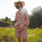 Knælange stribede shorts fra Apof