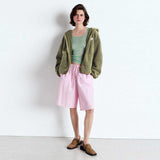 AMERICAN VINTAGE HOK16E teddy jakke - varan grøn