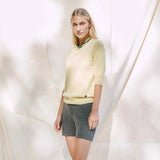 BETA STUDIOS Anna Lady Sleeve cashmere strik bluse - lemon*