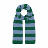 BETA STUDIOS Madeleine Striped cashmere Scarf - Fir Green/Turtle Dove Blue