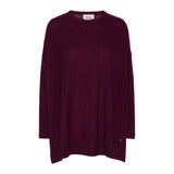 BETA STUDIOS Berta Oversize O-Neck Cashmere Strik Bluse - Egg Plant