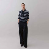 BETA STUDIOS Nickie Lady Sleeve cashmere strik - Navy / Grey