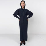 BIRROT Lay3 Point Collar Polo cardigan - ink