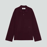BIRROT Lay2 Longsleeve Polo bluse - Maroon