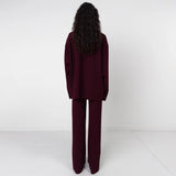 BIRROT Lay2 Straight bukser - Maroon bordeaux