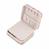 firkantet blomstret pink og lyserødt smykkeskrin