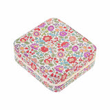 firkantet blomstret pink og lyserødt smykkeskrin