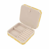 firkantet blomstret gult smykkeskrin