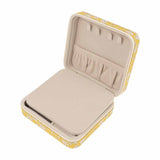 firkantet blomstret gult smykkeskrin