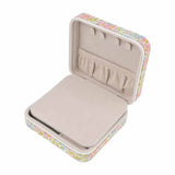 firkantet blomstret pink og lyserødt smykkeskrin